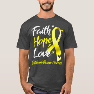 Faith Hope Kärlek Childature Cancer Awareness 1643 T Shirt