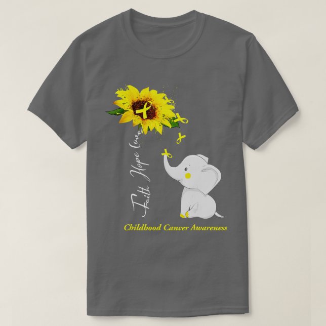 Faith Hope Kärlek Childature Cancer Awareness (4) T Shirt (Design framsida)