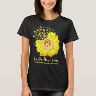 Faith Hope Kärlek Childature Cancer Awareness Ribb T Shirt
