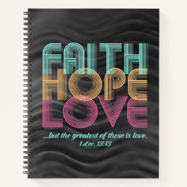 Faith Hope Kärlek Christian Bible Verse Retro