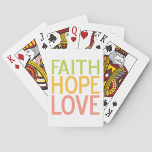 Faith Hope Kärlek Christian inspirationskort Casinokort