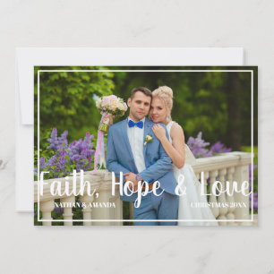 Faith Hope & Kärlek Christian julfoto Julkort