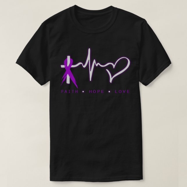 Faith Hope Kärlek Christian Peach Ribbon Warrior  T Shirt (Design framsida)