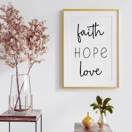 Faith Hope Kärlek Christian Poster