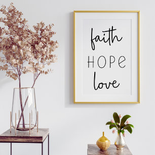 Faith Hope Kärlek Christian Poster