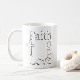 "Faith Hope Kärlek" Christian Quote Kaffemugg