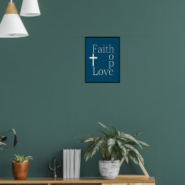 "Faith Hope Kärlek" Christian Quote Poster