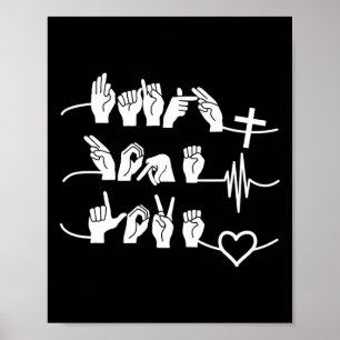 Faith Hope Kärlek - Christian Religion Heartslag C Poster