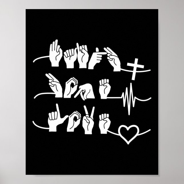 Faith Hope Kärlek - Christian Religion Heartslag C Poster (Framsidan)