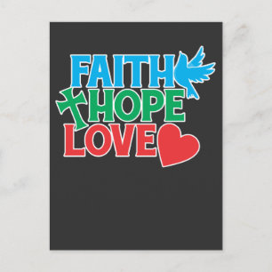 Faith Hope Kärlek Christian Religiösa Jesus Vykort