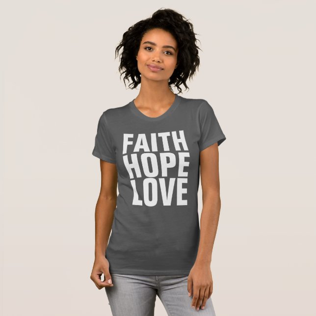 FAITH HOPE KÄRLEK Christian T-shirts (Hel framsida)