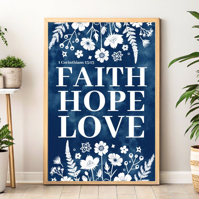 Faith, Hope, Kärlek Christian Wall Art Print Poster (Skapare uppladdad)