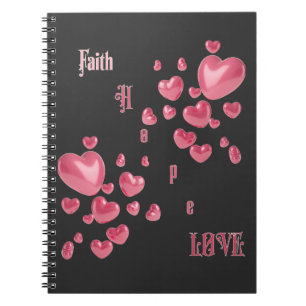 "Faith, Hope, Kärlek" Chtistian Anteckningsbok
