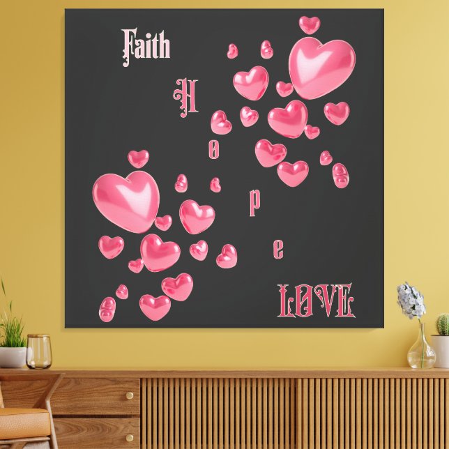 "Faith, Hope, Kärlek" Chtistian Canvastryck (Insitu (Vardagsrum))