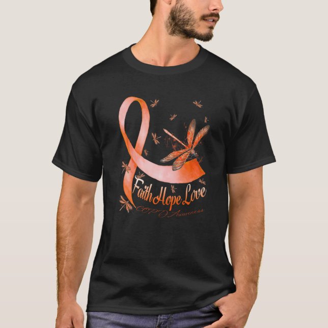 Faith Hope Kärlek COPD Awareness Dragonfly T Shirt (Framsida)