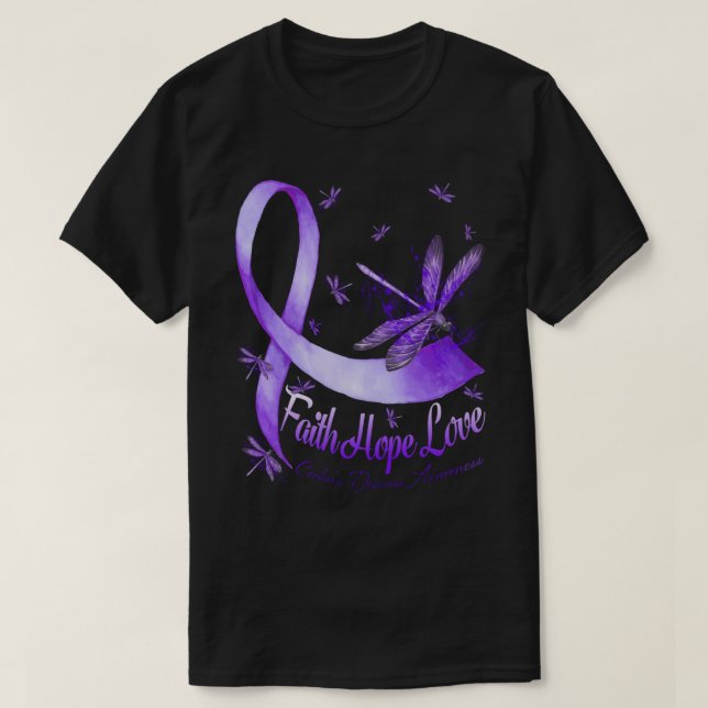 Faith Hope Kärlek Crohns sjukdom Awareness Dragonf T Shirt (Design framsida)