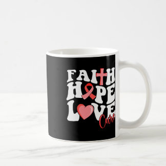 Faith Hope Kärlek Cure Burgundy Ribbon Sickle Cell Kaffemugg