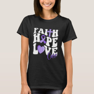 Faith Hope Kärlek Cure Puple Ribbon Rett Syndrome  T Shirt