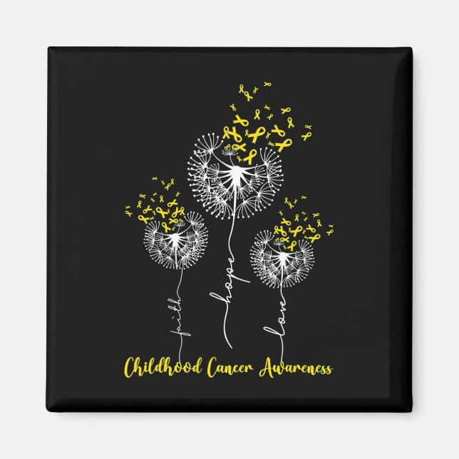 Faith Hope Kärlek Dandelion Childnature Cancer Awa Magnet (Framsidan)