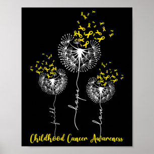 Faith Hope Kärlek Dandelion Childnature Cancer Awa Poster