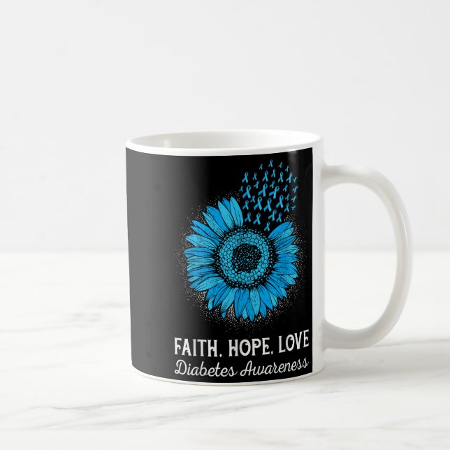 Faith Hope Kärlek Diabetes Awareness Kaffemugg (Höger)
