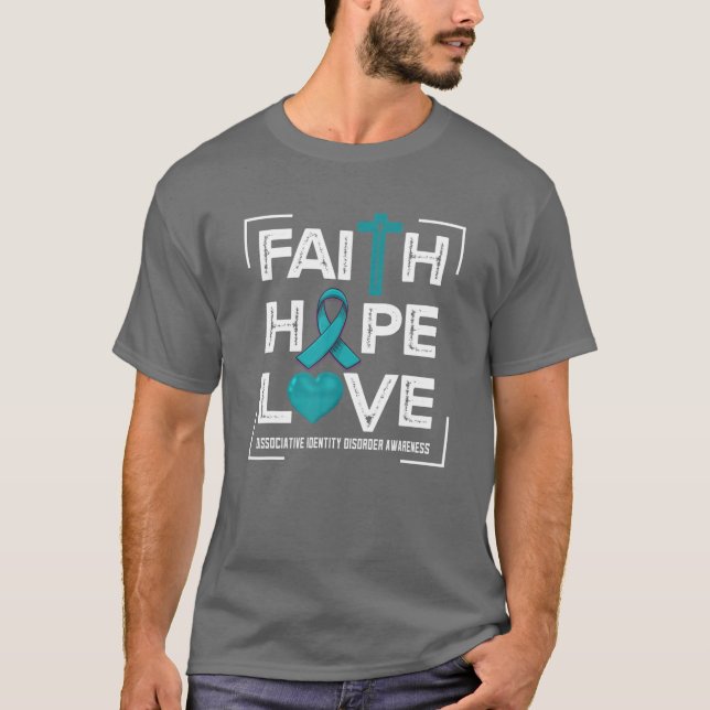 Faith Hope Kärlek Dissociative Identity Disorder T Shirt (Framsida)