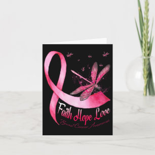 Faith Hope Kärlek Dragonfly Breast Cancer Awarenes Kort