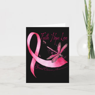 Faith Hope Kärlek Dragonfly Rosa Ribbon Breast Can Kort