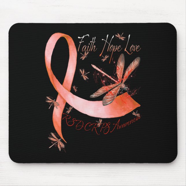 Faith Hope Kärlek Dragonfly Rsd Crps Awareness Musmatta (Framsidan)