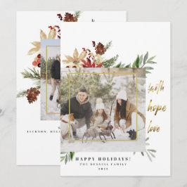 Faith Hope Kärlek Elegant Two Bild Julkort