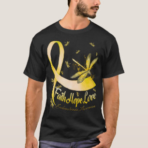 Faith Hope Kärlek Endometriosis Awareness Dragonfl T Shirt
