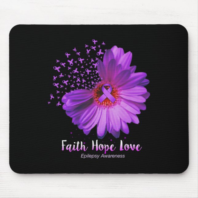 Faith Hope Kärlek Epilepsy Awareness Solros Musmatta (Framsidan)