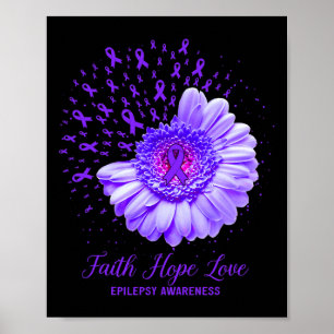 Faith Hope Kärlek Epilepsy Awareness Survivor Figh Poster