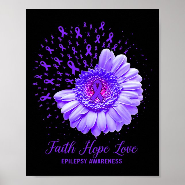 Faith Hope Kärlek Epilepsy Awareness Survivor Figh Poster (Framsidan)