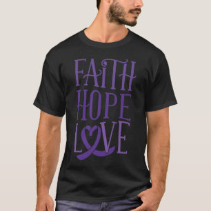 Faith Hope Kärlek - Fibromyalgia Awareness Support T Shirt
