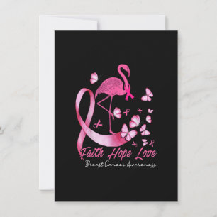 Faith Hope Kärlek Flamingo Breast Cancer Awareness Inbjudningar