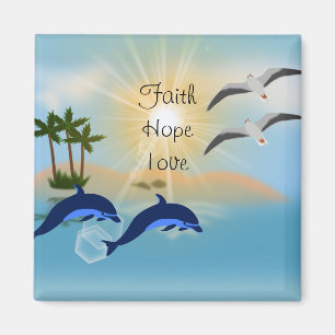 Faith Hope Kärlek Fridge Magnet