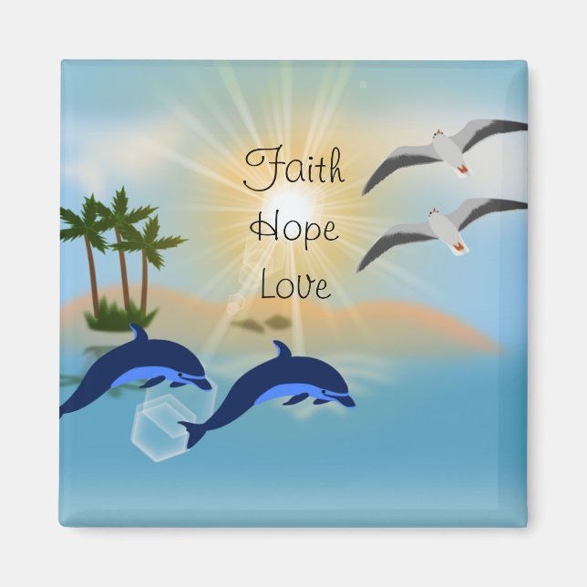Faith Hope Kärlek Fridge Magnet (Framsidan)