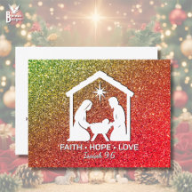 FAITH HOPE KÄRLEK Glitter Christian jul