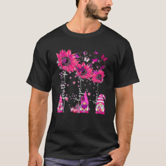 Faith Hope Kärlek Gnome Ribbon Breast Cancer Aware T Shirt