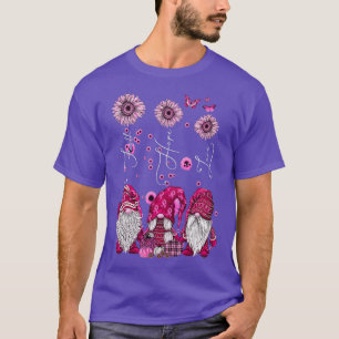Faith Hope Kärlek Gnome Ribbon Breast Cancer Aware T Shirt