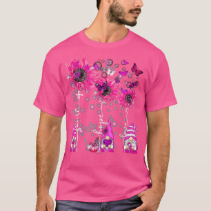 Faith Hope Kärlek Gnome Ribbon Breast Cancer Aware T Shirt