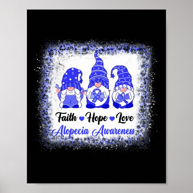 Faith Hope Kärlek Gnomes Alopecia Awareness Leopar Poster (Framsidan)