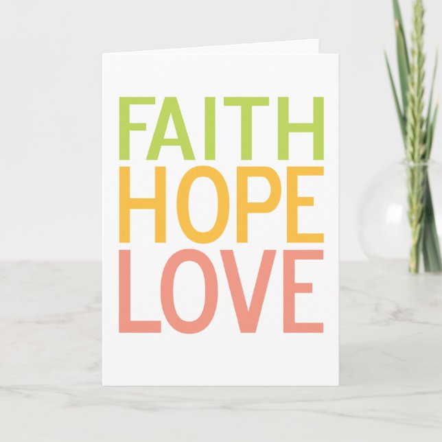 Faith Hope Kärlek Greeting Card Simple Design Kort (Framsida)