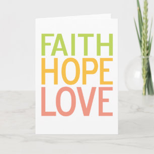 Faith Hope Kärlek Greeting Card Simple Design Kort