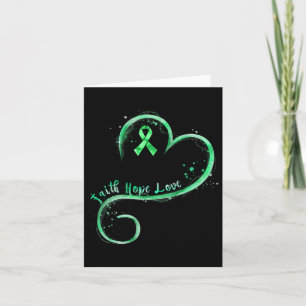 Faith Hope Kärlek Grönt Ribbon Kidney Disease Awar Kort
