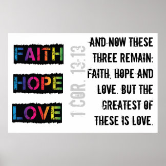 Faith, Hope & Kärlek (grunge) Poster