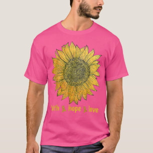 Faith Hope Kärlek Guld Solros Childnature Cancw Aw T Shirt