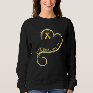Faith Hope Kärlek Gult Ribbon Endometriosis Awaren T Shirt