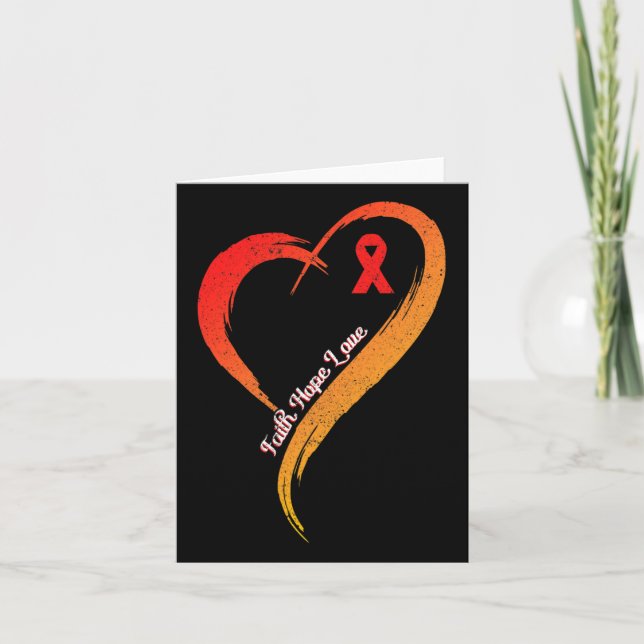 Faith Hope Kärlek Heart Disease Awareness Cardiolo Kort (Framsida)